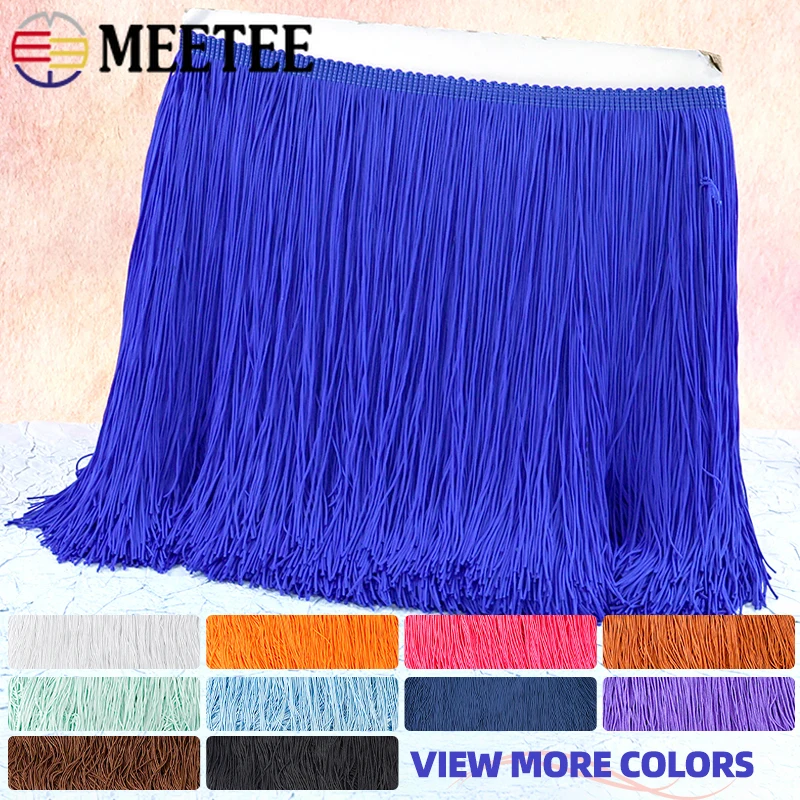 

4M Meetee 20cm Long Tassel Fringes Sewing Stage Dresses Lace Trim Clothes Decorative Trimmings Stitching Tassels DIY Accessories