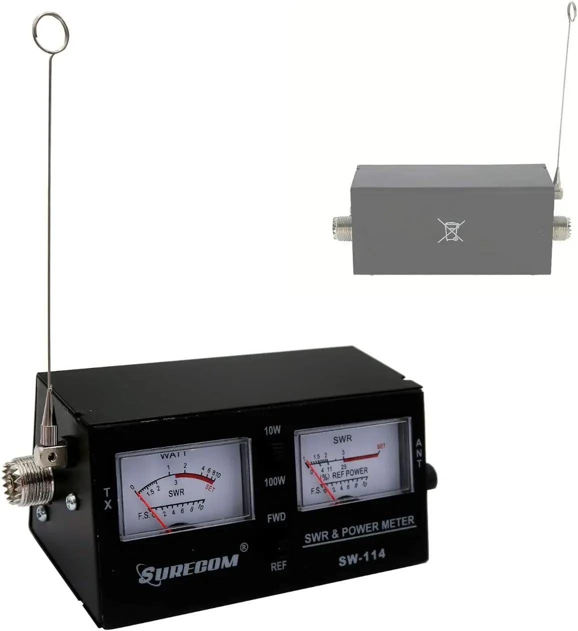 

Surecom SW-114 SWR RF Field Strength Test Power Meter with Field Strength Antenna For Relative Power 3 Function Analog