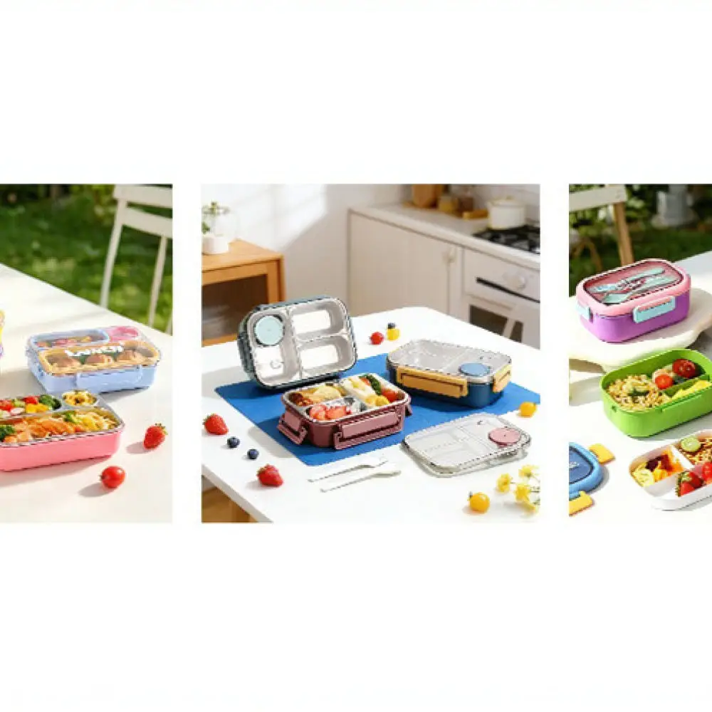304 Stainless Steel Lunch Box Bento Container For School Office Travel Food Storage Compartments Meal Carrier