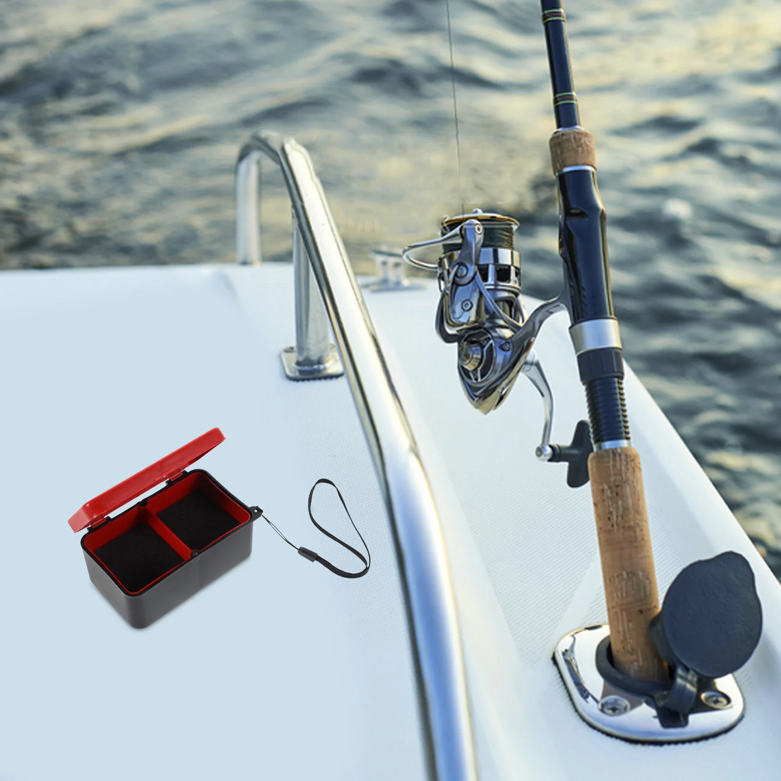 

2pcs Fishing Red Worm Box Bait Kit Tackle Buckets Storage Container Leakproof Portable Freshwater Saltwater for Worms