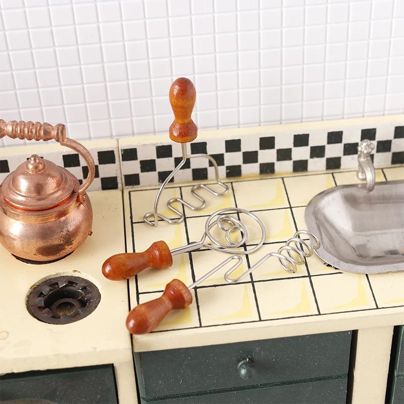 Mini ustensiles de cuisine pour maison de poupée, outil de cuisine, mélangeur de miel, presse-pommes de terre, mélangeur de pâte, jouet de jeu pour maison de poupées, 1/12