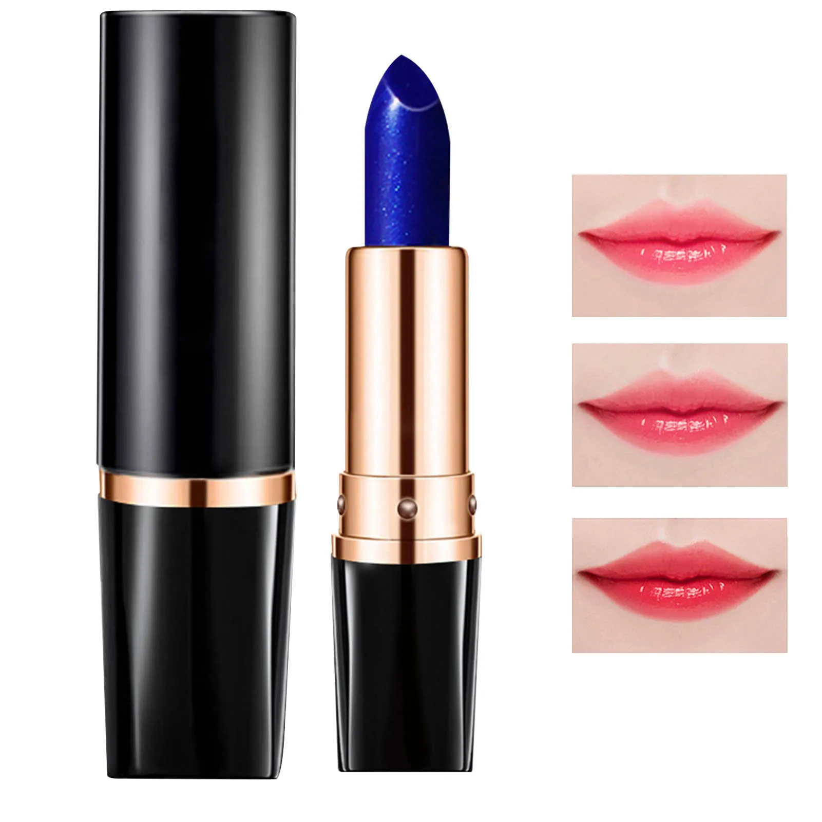 Baume à lèvres bleu changeant de couleur, imperméable, hydratant, longue durée de température, rouge à lèvres, maquillage, 1 pièce