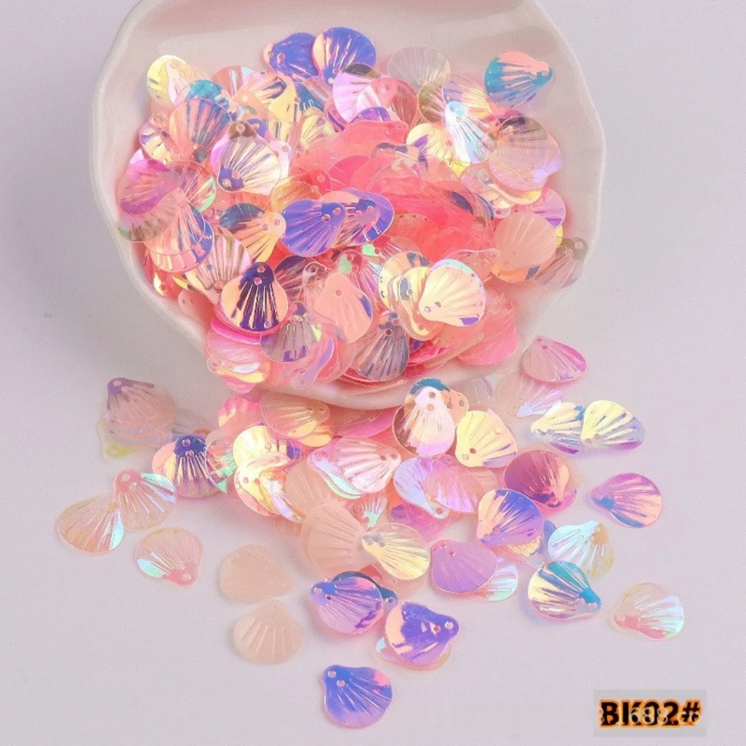 180 teile/beutel 13mmTransparent Shell Meerjungfrau Fisch Skala Pailletten PVC Pailletten DIY Hochzeit Nähen Kleid Handwerk Lentejuelas Zubehör – Detail 11