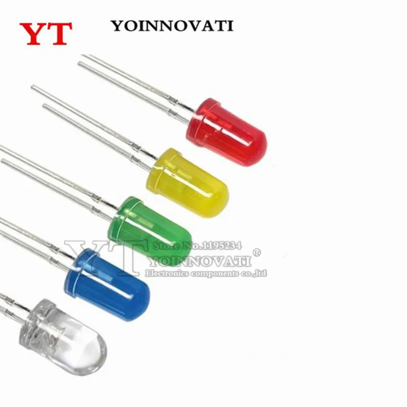 1000PCS Diffused Round 5mm Green Red White Yellow Blue Light LED Bulbs Emitting Diode