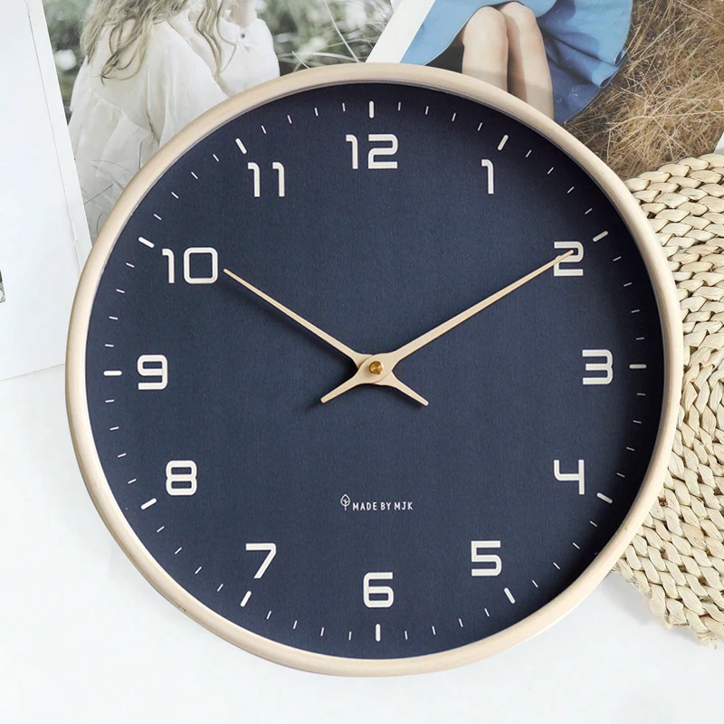 Nordic Style Digital Wall Clock Simple Wooden Circular pointer Silent Wall Clocks Modern Living Room Bedroom DIY Home Decoration