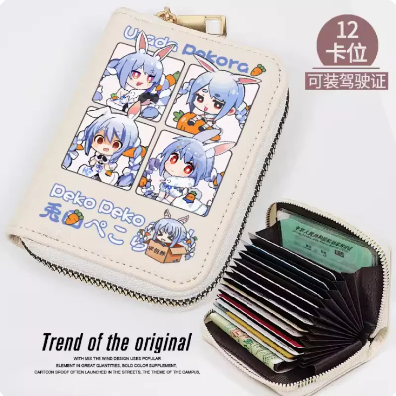 

Anime Usada Pekora Hololive Fashion Wallet PU Purse Card Coin Zipper Cash Holder Bag Cosplay Gift B1029