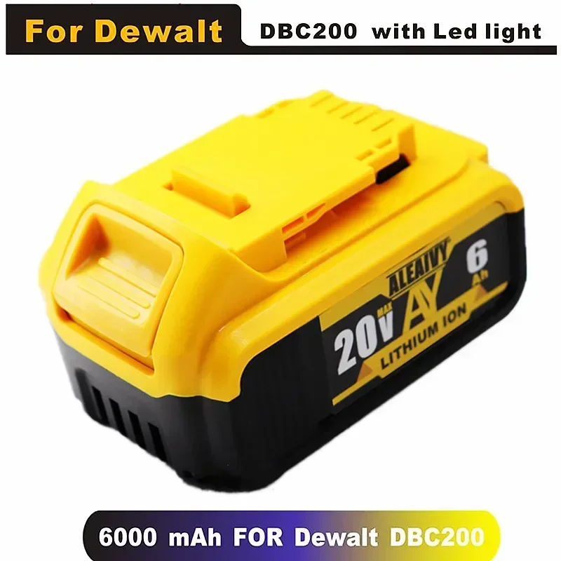 

DCB200 20V 6.0Ah Lithium Replacement Battery For DeWalt 18V DCB184 DCB200 DCB182 DCB180 DCB181 DCB182 DCB201 DCB206 L50