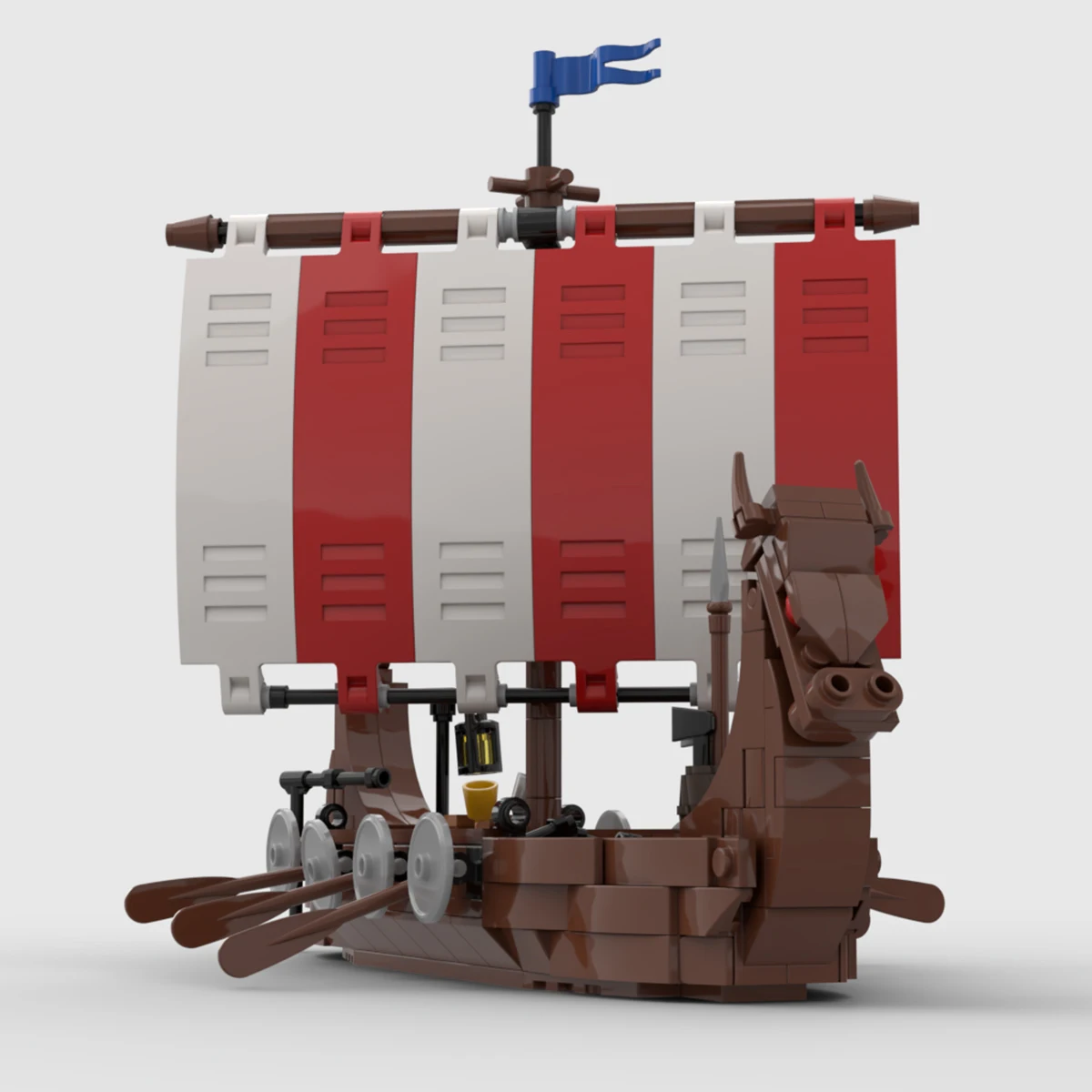 

Creative Retro Viking Sailboat Model DIY Kid Assembly Toy Birthday Gift MOC Medieval Viking Tribe Small Boat Building Blocks Set