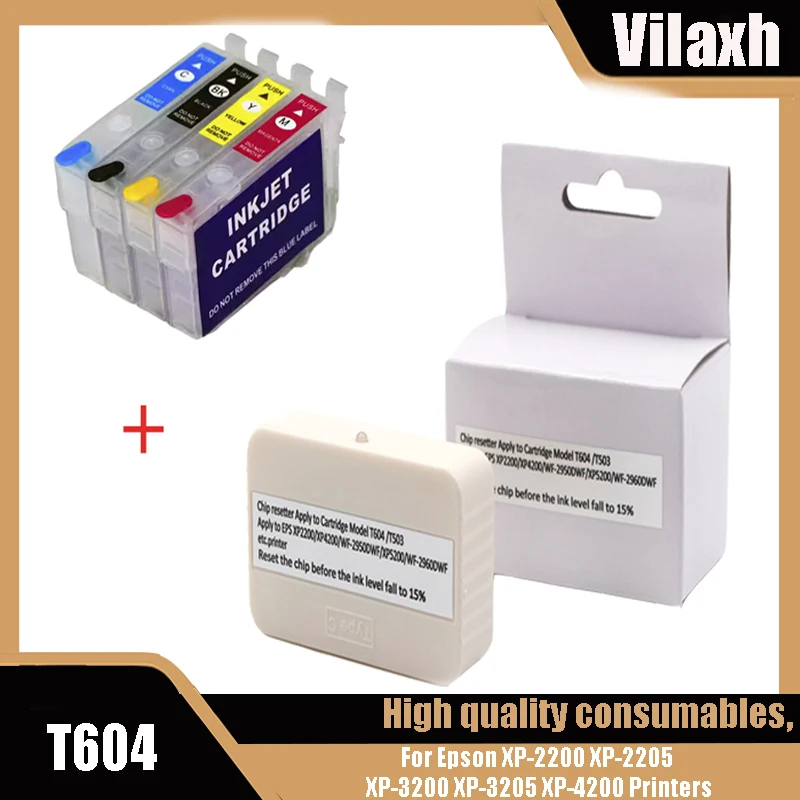 Сброс чипа E604XL T604 декодер картриджа для принтера EPSON XP-2200 XP-2205 XP-4205 WF-2910DWF WF-2930DWF WF-2935DWF 2950DWF