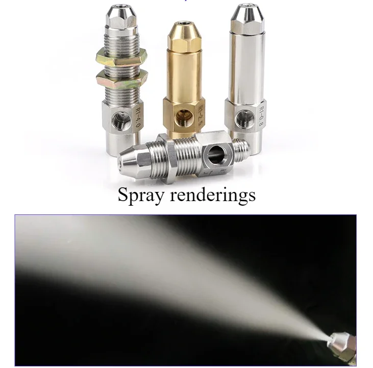 Aço inoxidável latão sifão atomização de ar bico combustível cabeça queimador acessórios bico combustível