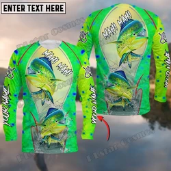 Fishing Mahi Mahi & Tuna Skin Custom Name 3D Printed Fashion Men's O-Neck Sweatshirt Unisex Casual Long-sleeved Pullover QDY68