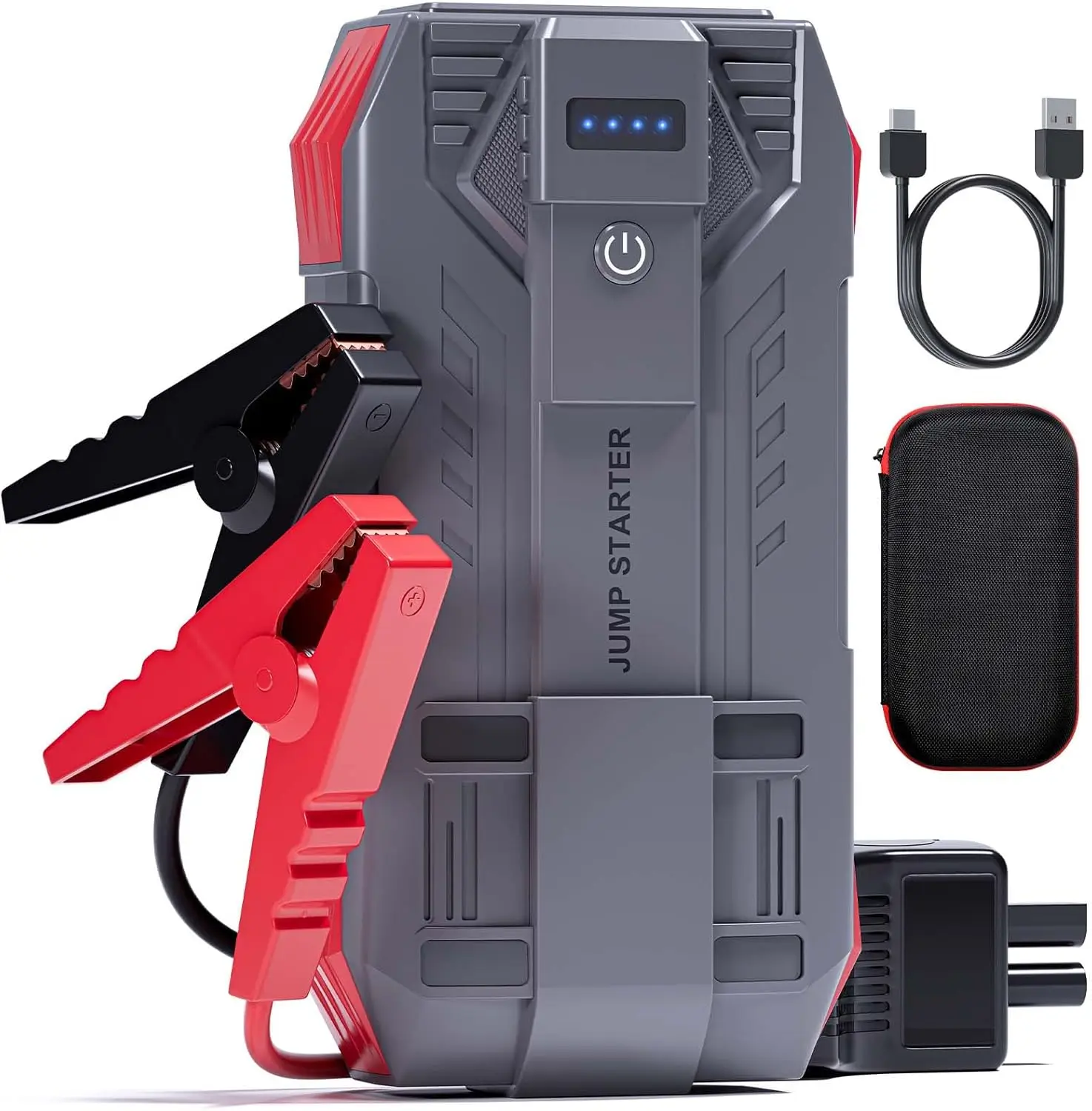 

Portable 4000A Car Battery Jump Starter for Gas & Diesel Engines, 12V with Flashlight & Cables