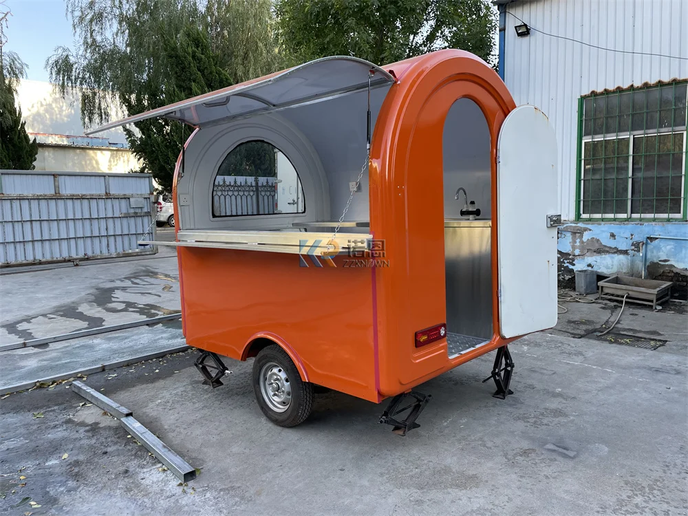 Concession Coffee Cart Mobile Kitchen Custom Fully Equipments Fast Food Truck Trailer Van Snack Ice Cream Kiosk