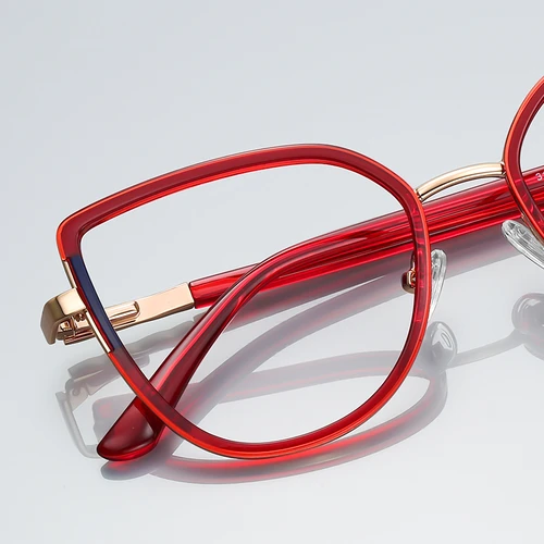 Imagen 2 del producto CLLOIO gafas de lectura cuadradas con forma de ojo de gato y montura grande, gafas de miopía Premium a la moda para mujer, gafas graduadas con luz azul