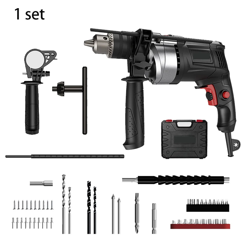 Impact Drill Household Electric Drill Hand Drill Pistol Drill Small Multifunctional 220v Electric Tool Screwdriver Electric Rota