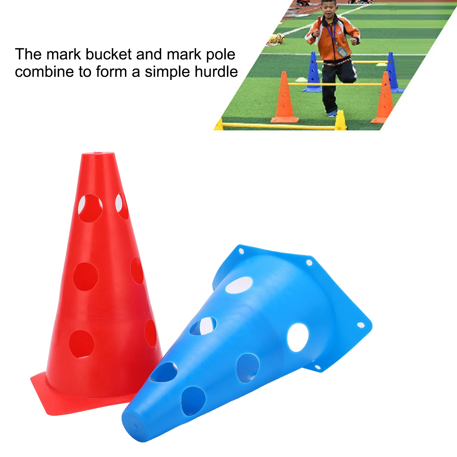 Kerucut Latihan Sepak Bola 23CM/9.1IN Multiwarna Portabel Tahan Lama Warna Cerah Berkualitas Tinggi Penanda Skating Kerucut Latihan Bola Basket