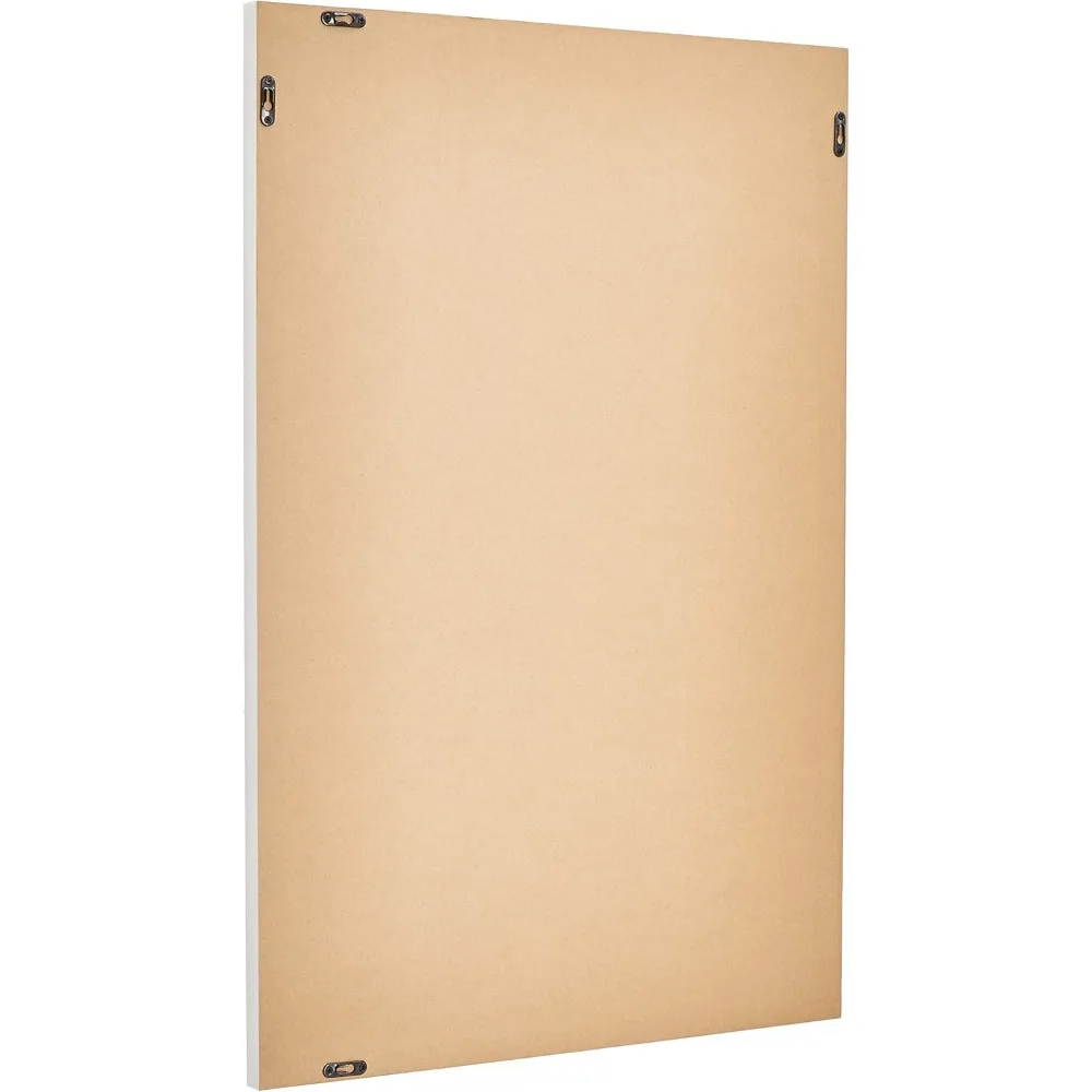 24x36 인치 직사각형 벽거울, 흰색 테두리, 가정 장식용으로 쉽게 설치 가능