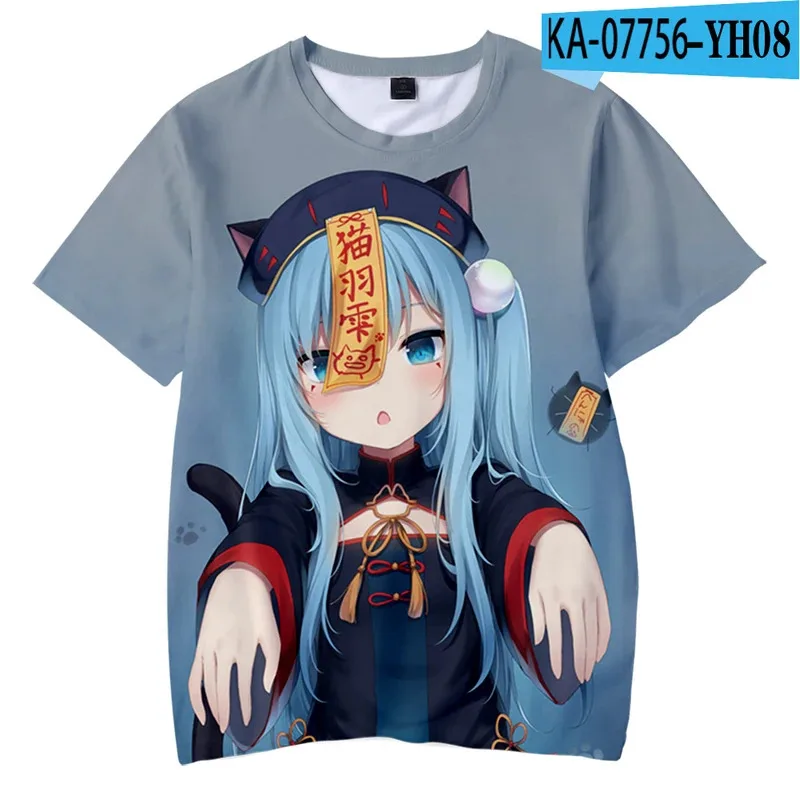 Manga cute girl nekoha Shizuku 3D T-shirt men women cosplay T shirt o neck short sleeve cute fashion tshirt unisex clothing
