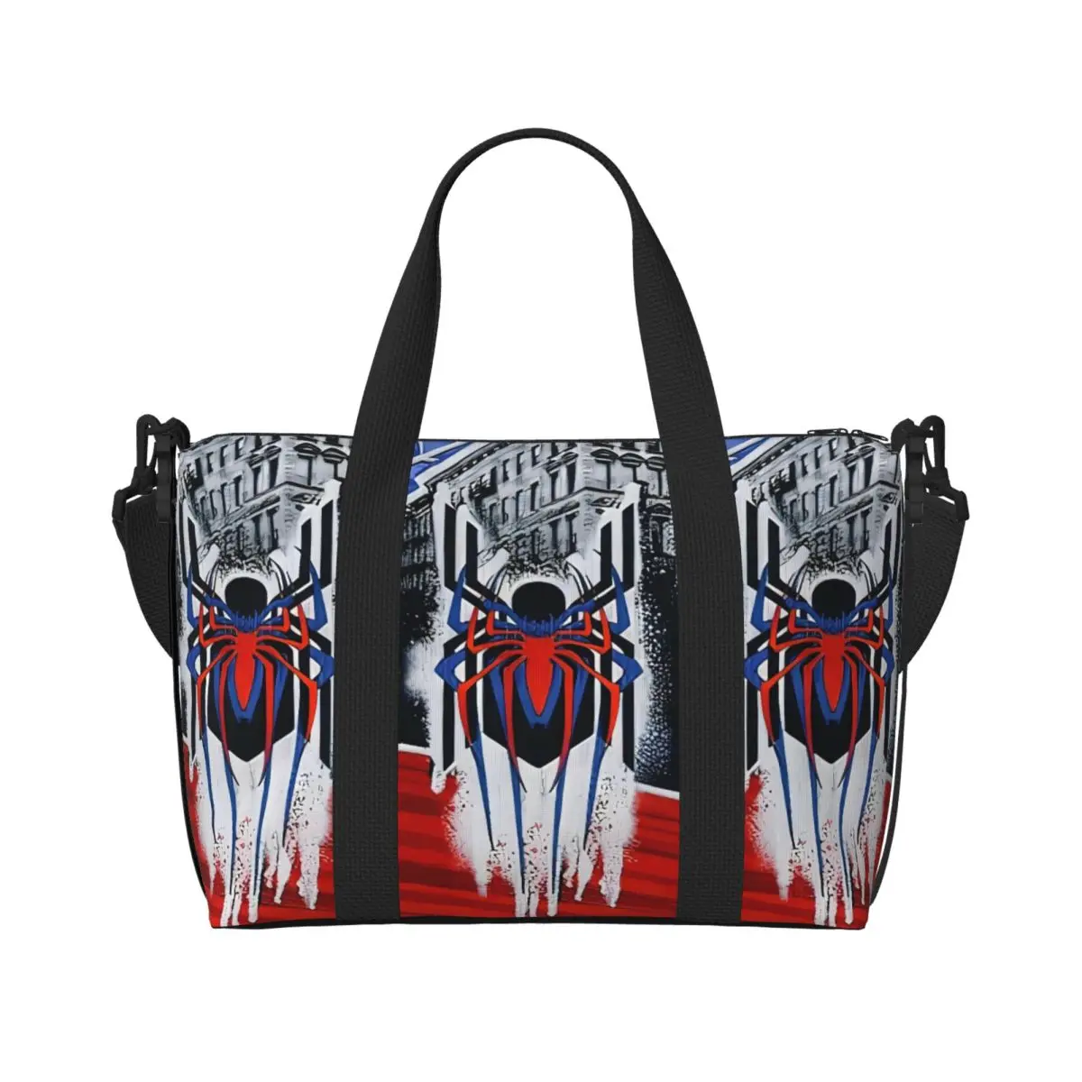 

Custom Spider Man Beach Tote Bag for Women Extra Large Gym Carry On Spidey Travel Shopping Bags
