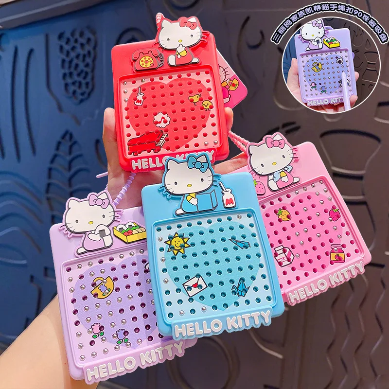 

Japanese Sanrio Hello Kitty Cartoon Magnetic Suction Cup Series Keychain Kawaii Backpack Pendant Decompression Children's Toy