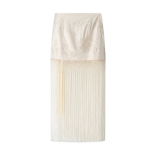 Imagen 2 del producto Ropa de verano para mujer, nuevo estilo, moda antigua, temperamento, media falda bordada de encaje versátil