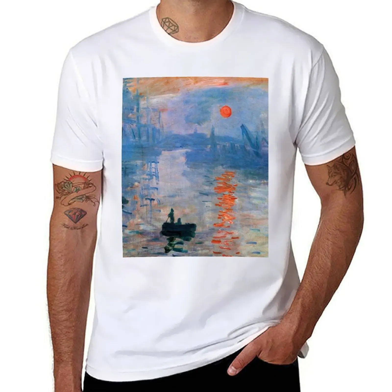 Impression, Sunrise 1872 | Monet T-Shirt t shirt man cotton cotton t shirts man 100% T-Shirt