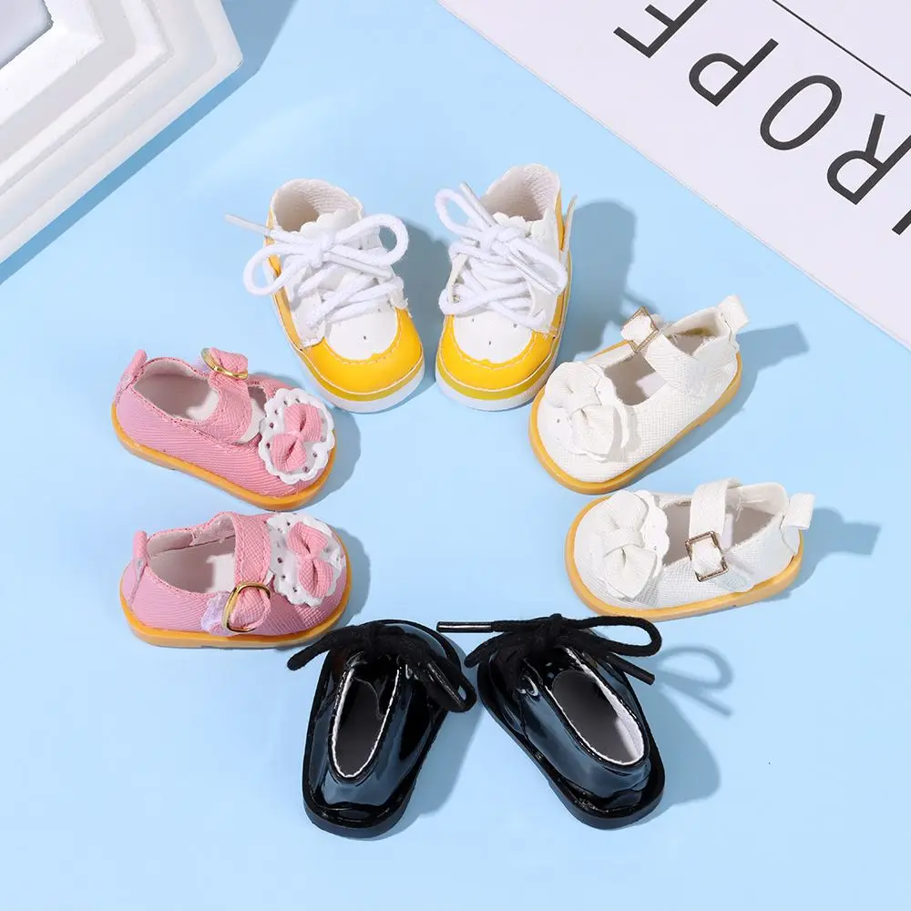 1 Pair Fashion Doll Shoes New 10 Colors Doll Gift Clothes Accessories PU Leather Shoes for 20cm Cotton Doll/For 1/12 Dolls