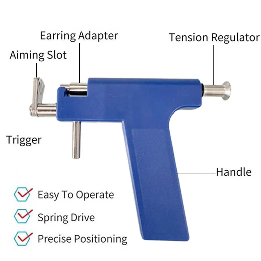 Professional Ear Piercing Gun Kit with 98pcs Stainless Steel Ear Studs-Safety Gun Piercing image 5