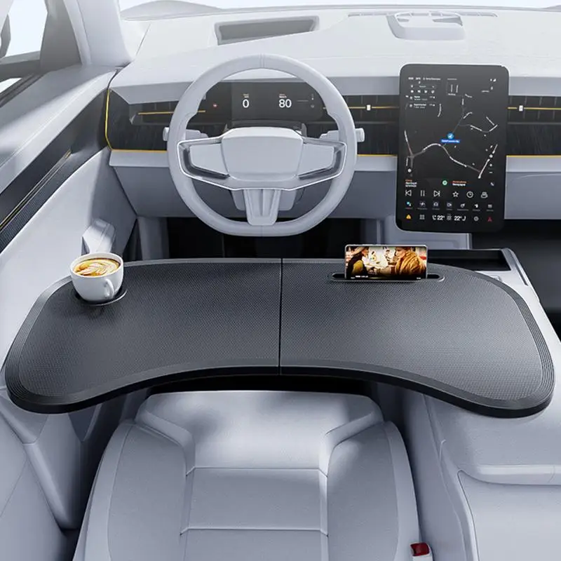 

Car Steering Wheel Desk Foldable Desk Food Tray Automobile Drink Holder Organizer Accessories for Work Mobile Phones Books