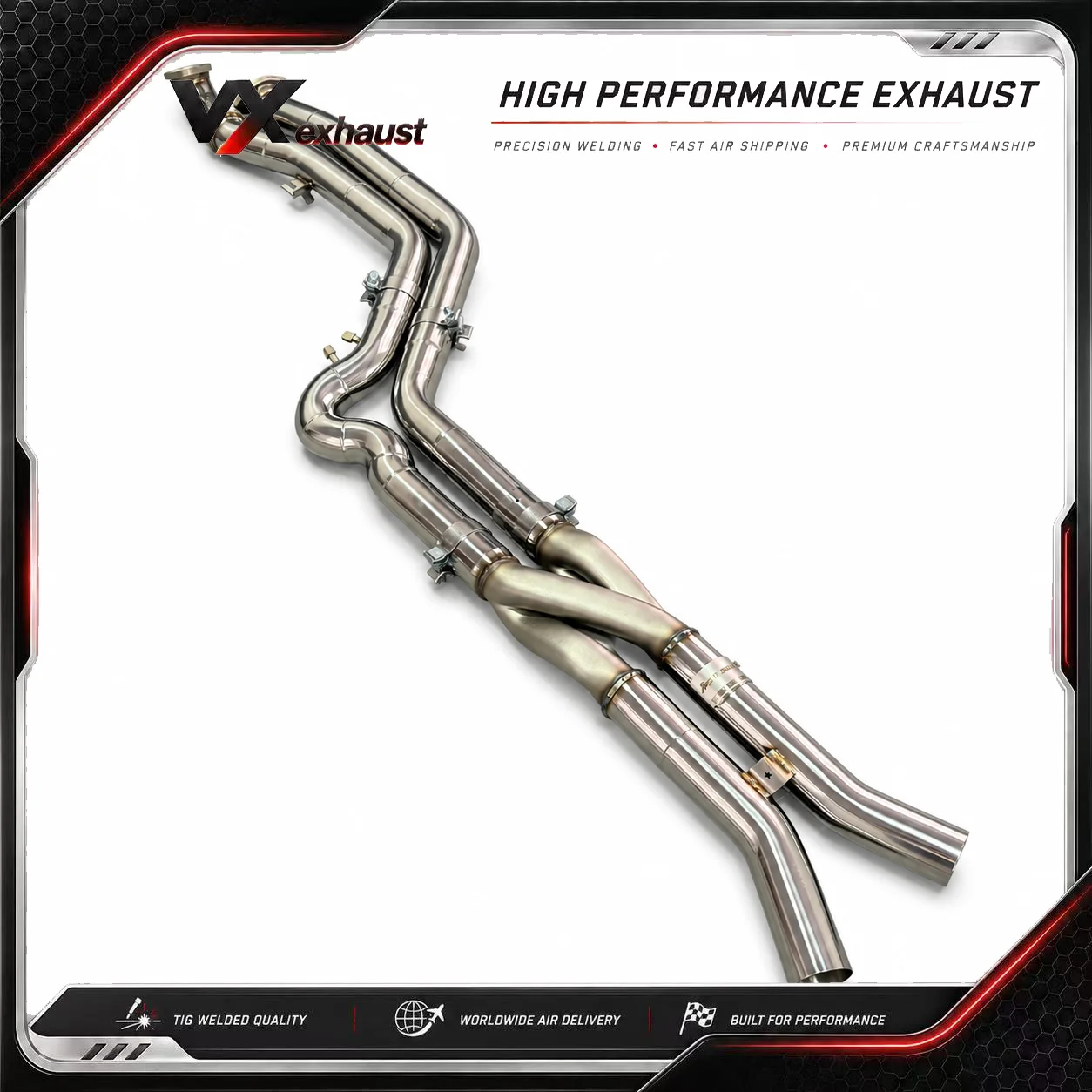 VX for BMW M2 / M3 / M4 G87 G80 G82 S58 3.0T 2021–2024 SS304 1.5mm Z-Pipe Mid Section