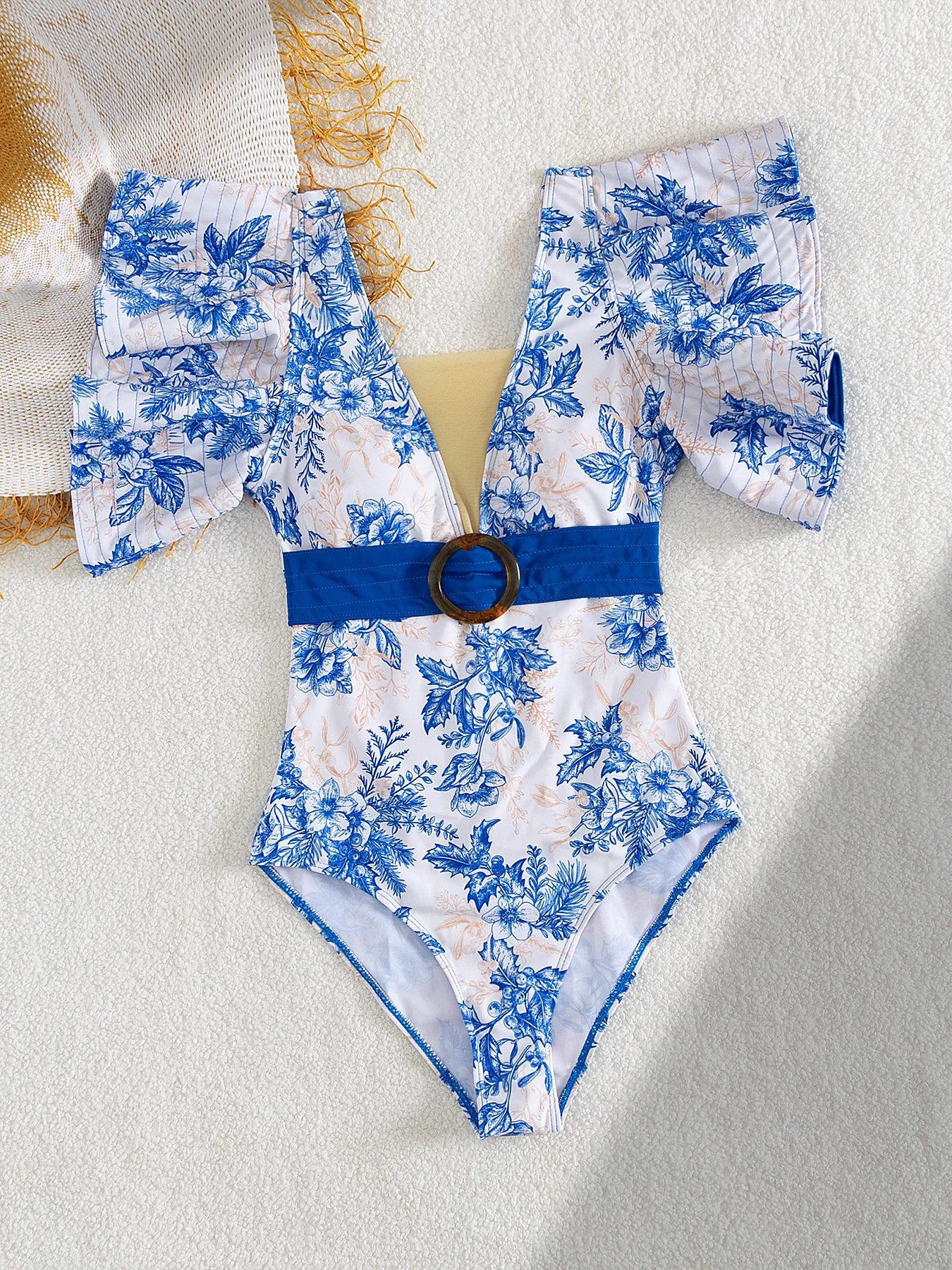 2025 Colorful Ocean Print One-Piece Swimsuit Vibrant Sea Life Pattern Perfect for Summer Beachwear and Pool Parties