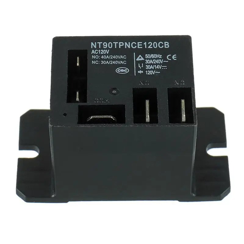 Y50A-Power Relay AC 120V Coil 120 VAC 30A 40A SPDT(1NO 1NC) With Flange Mounting And Quick Connect Terminals Wires Pack Of 4