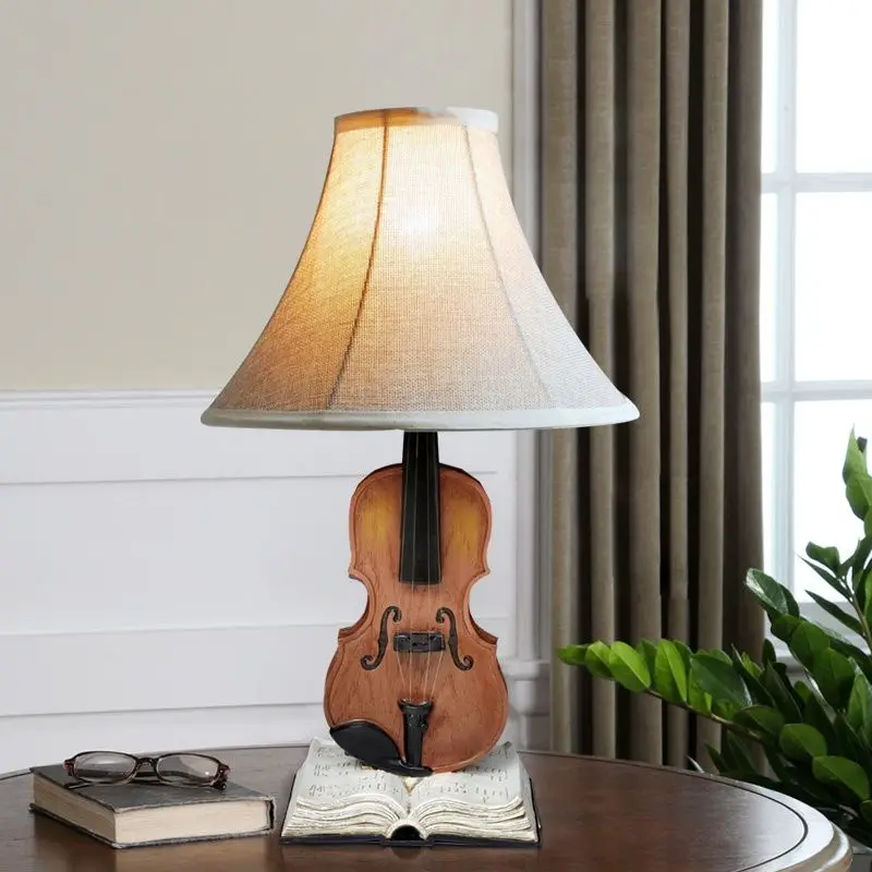 Creative and personalized violin table lamp modern and simple bedroom for girls children's room bedside lamp