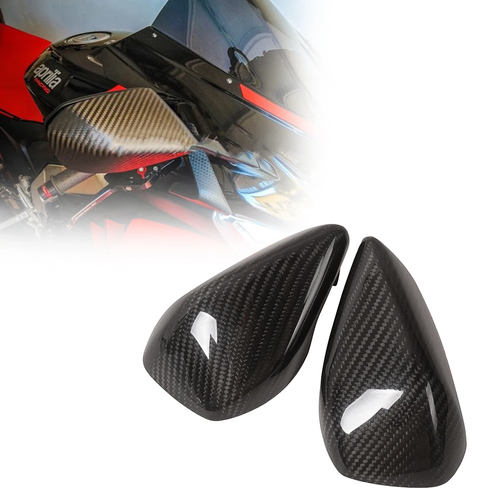 

100% Carbon Fiber Mirror Cover Motorcycle Cover part Twill Gloss Accessories For Aprilia RSV4 2022