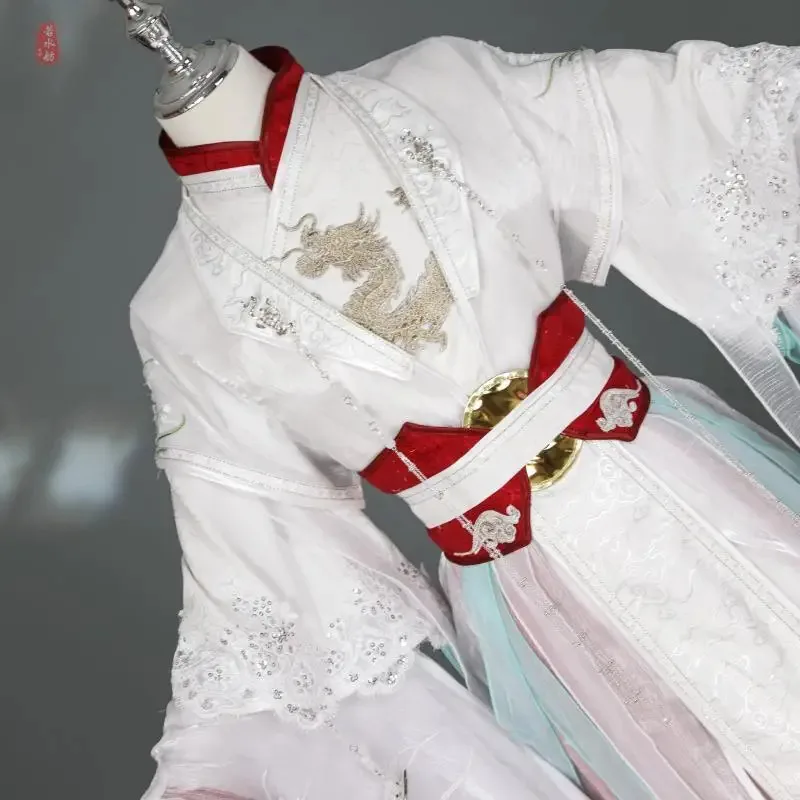 بدلة العصور القديمة الأمير يويشين شيه ليان الأحمر والأبيض العصور القديمة هانفو هالوين كوس تأثيري المرأة فييستا كرنفال زي