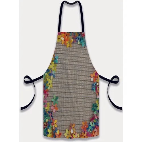 Else Carpet Else Color Mesh Flowers Patterned Fabric Chef Dish Kitchen Apron and Towel