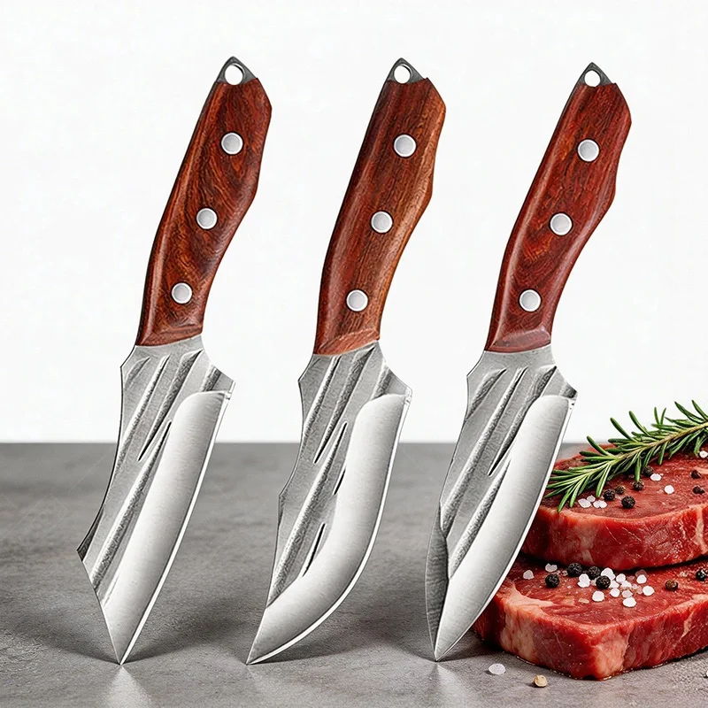 WXCOO Utility Paring Knife Food Knife Boning Stainless Steel Fruit Vegetable Cutting Knife Butcher Knife Forged Meat Cleaver