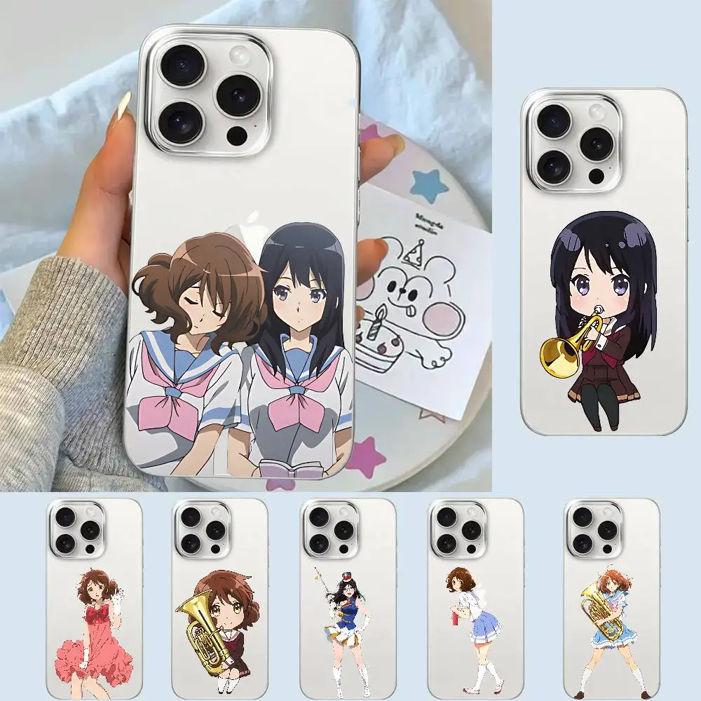 Anime-Sound! Euphonium Cartoon Handyhülle für iPhone 17 16 15 14 Plus 13 12 11 Pro Max Handy-Rückseite Transparent