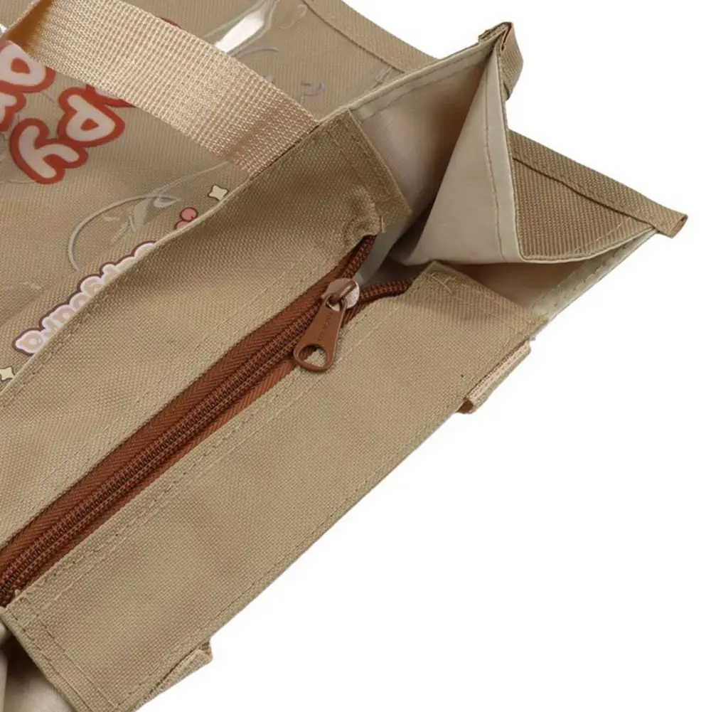 Lightweight Capybara Handbags Transparent Pocket Reusable Canvas Tote Bags School Supplies Large Capacity