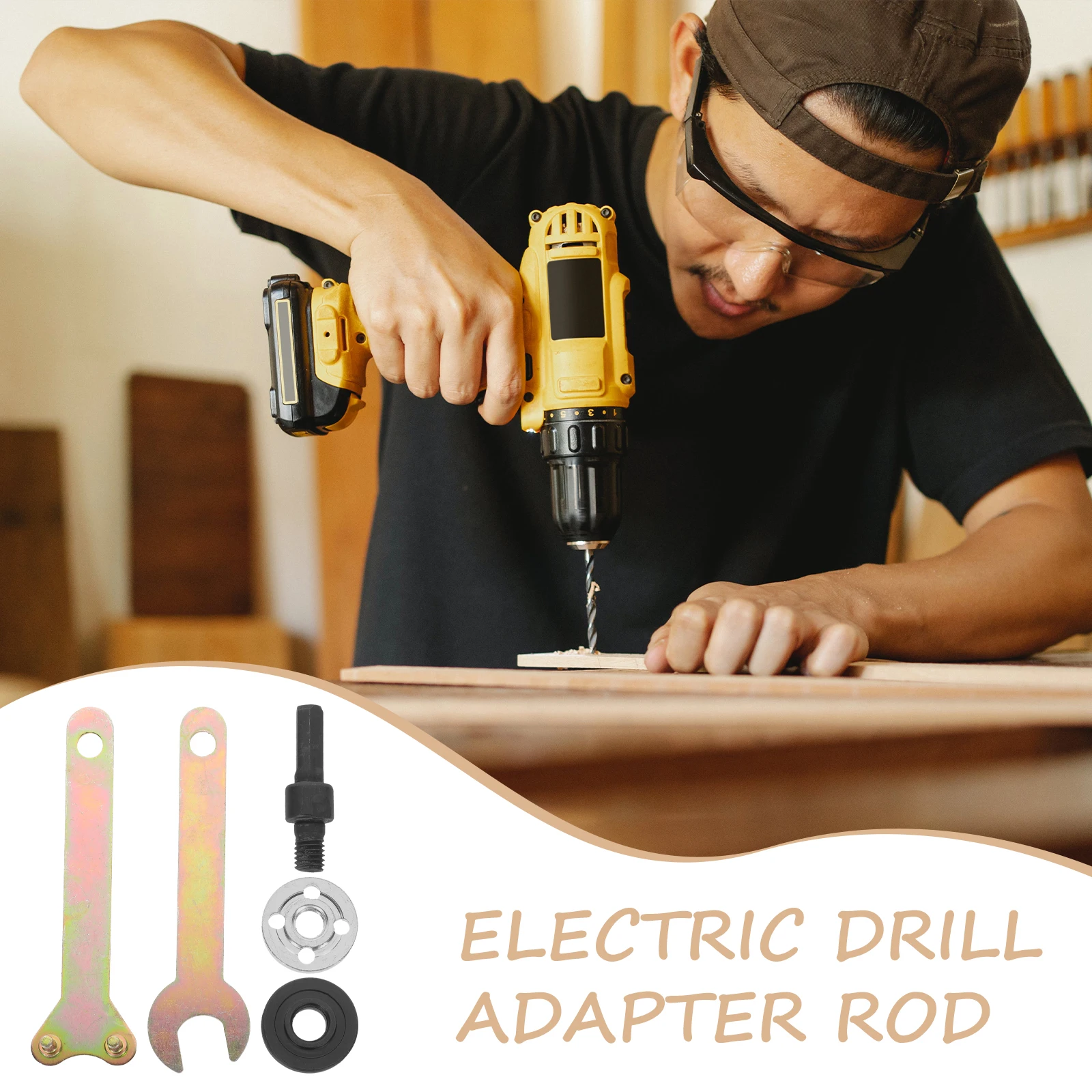 

1 Set Electric Drill To Angle Grinder Adapter Stainless Steel Conversion Kit For Wood Cutting Polishing Jade Grinding Angle