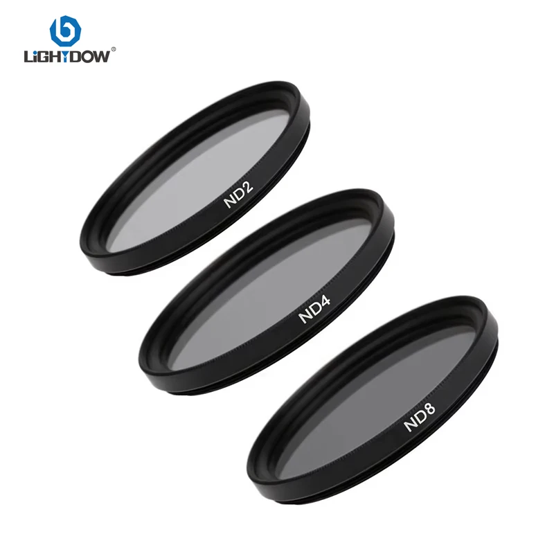 Lightdow Lens Filter ND2 ND4 ND8 3 in 1 Set Neutral Density Filter 49 52 55 58 62 67 72 77 82 for Nikon Sony Pentax Canon Camera