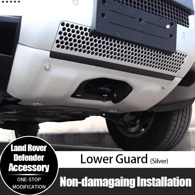แผ่นกันกระแทกใต้ท้องรถ อลูมิเนียมอัลลอยด์สีเงิน สำหรับแลนด์โรเวอร์ ดีเฟนเดอร์ 90 110 130
