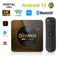 2024 HOT Mortal A13 G96Max Android13 Rack3528 Smart TV Box Support 100LAN 128G BT5.0 Wifi6 8K ATV Chromecast Stream Media Player