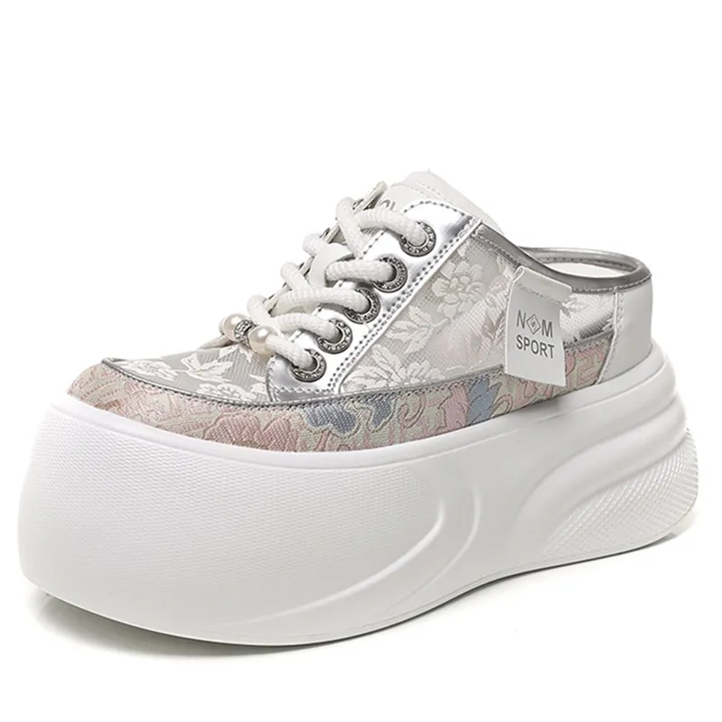 

Women's Summer 2025 New Style Hollow Out Mesh Slippers Thick Bottom Platform Casual Shoes Versatile Slip-On Sandals