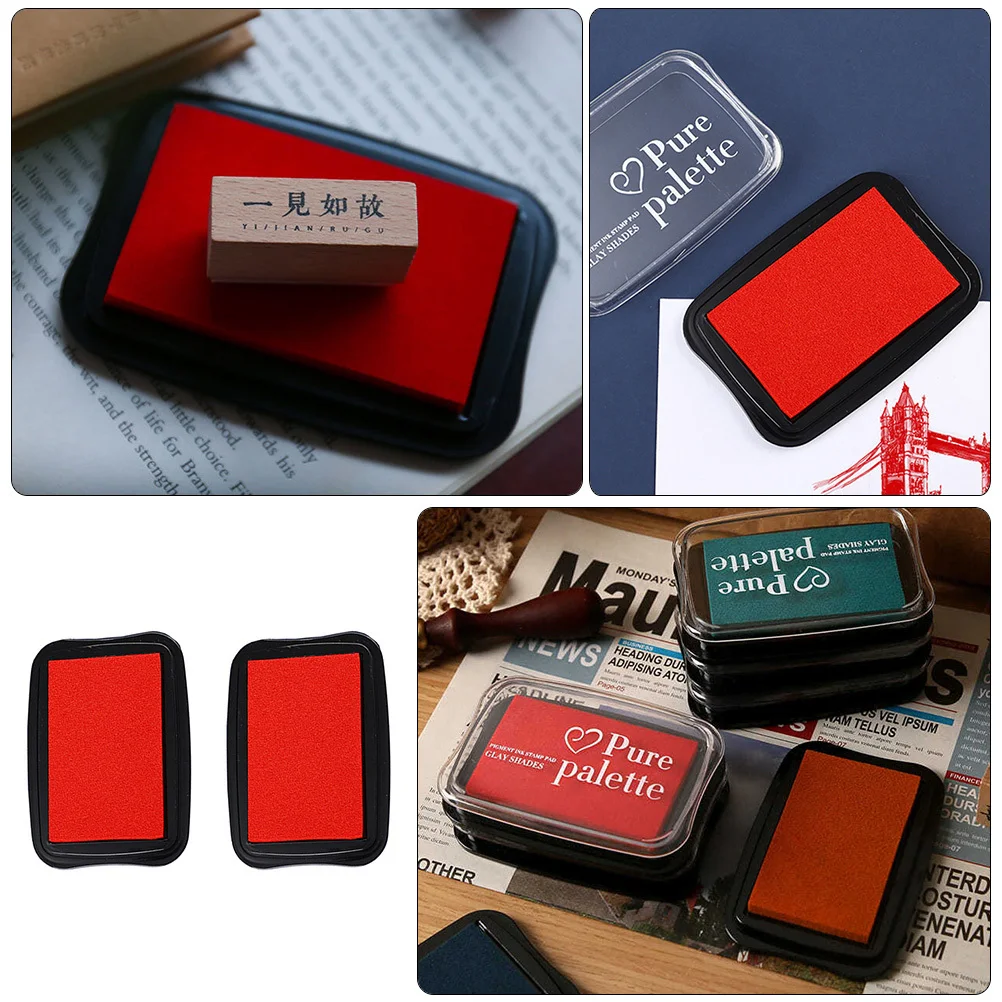 2 قطعة مختمة خمر Diy بها بنفسك الحرفية ختم منصات سجل القصاصات المطاط الخشب النسيج اليد الطباعة إصبع اللوحة ختم منصات #2