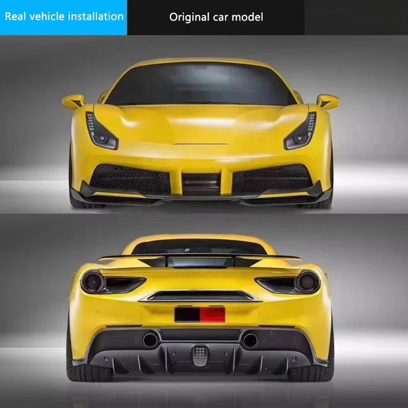 Front Lip Rear Lip Side Skirt Tail Wing Suitable for  488GTB Modified Novitec Body Kits Carbon Fiber Body Kit