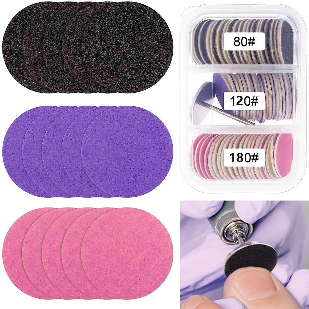 

60Pcs Replaceable Sandpaper Discs Foot File Disc Callus Disks Electric File Dead Hard Skin Callus Remover Manicure Accessories