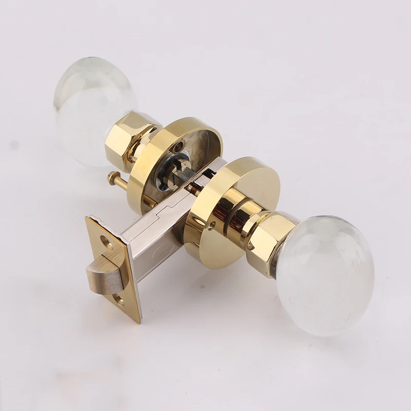 Luxury European American Crystal Knobs Door Lock Set Interior Entry Living Room Bedroom Bathroom Silent Door Knobs Lock Keyless