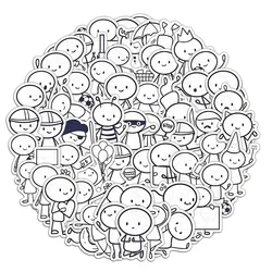 66PCS Small People Stickers Simple Hand drawn Material Phone Case Tablet HD DIY Stickers