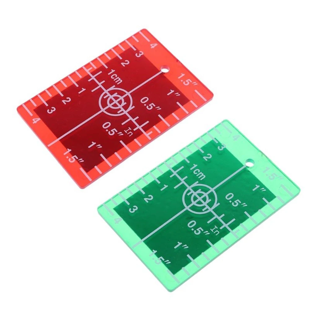 Vertical/Horizontal Laser Level Target Card Plastic Red/Green Line Beam Distance Plate Laser Level Accessories